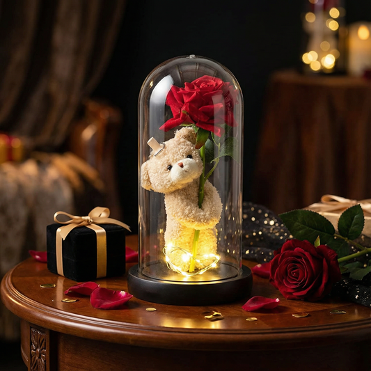 Wieczny miś + róża