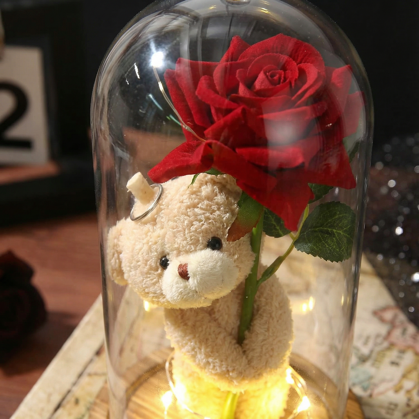 Wieczny miś + róża